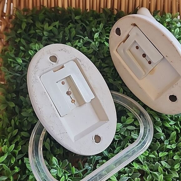 Vintage Lenape White Porcelain Towel Holder & Robe Hook Washroom Accessories - Picture 7 of 7